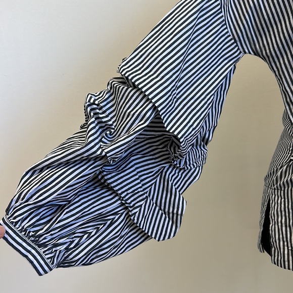 MAX Jeans Black & White Striped Blouse - Picture 14 of 14